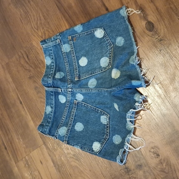 Madewell Blue Polka Dot The Perfect Jean Short A7 - Picture 6 of 8